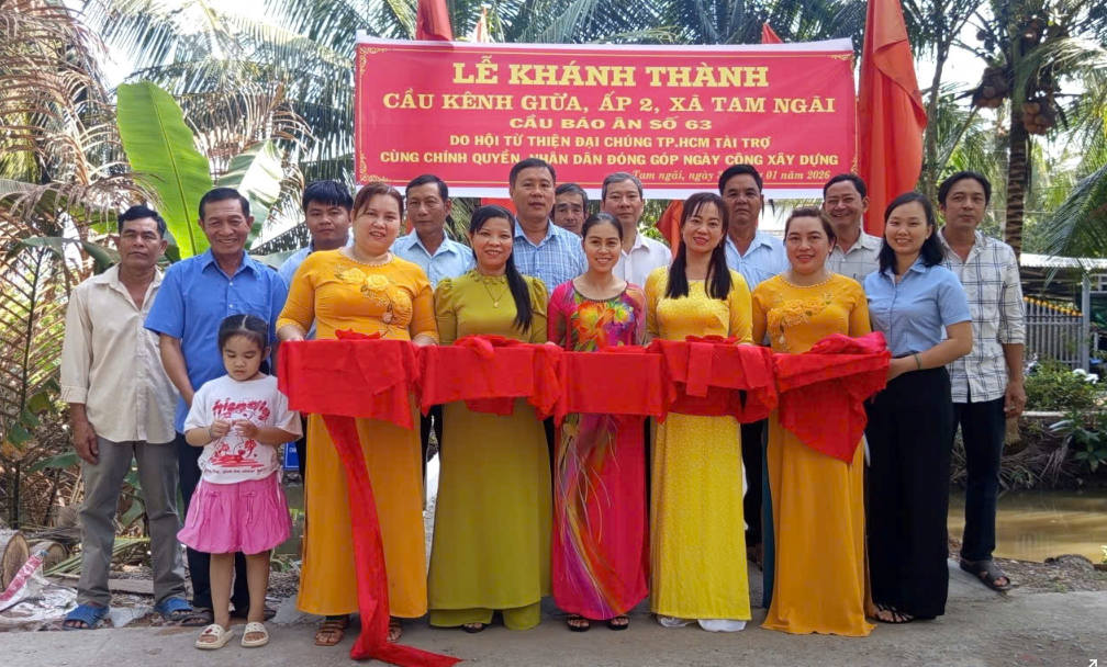 Xã Tam Ngãi tổ chức Lễ khánh thành cầu giao thông nông thôn