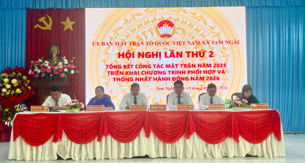 UB MTTQVN xã Tam Ngãi tổng kết công tác Mặt trận năm 2025, triển khai chương trình phối hợp và thống nhất hành động năm 2026