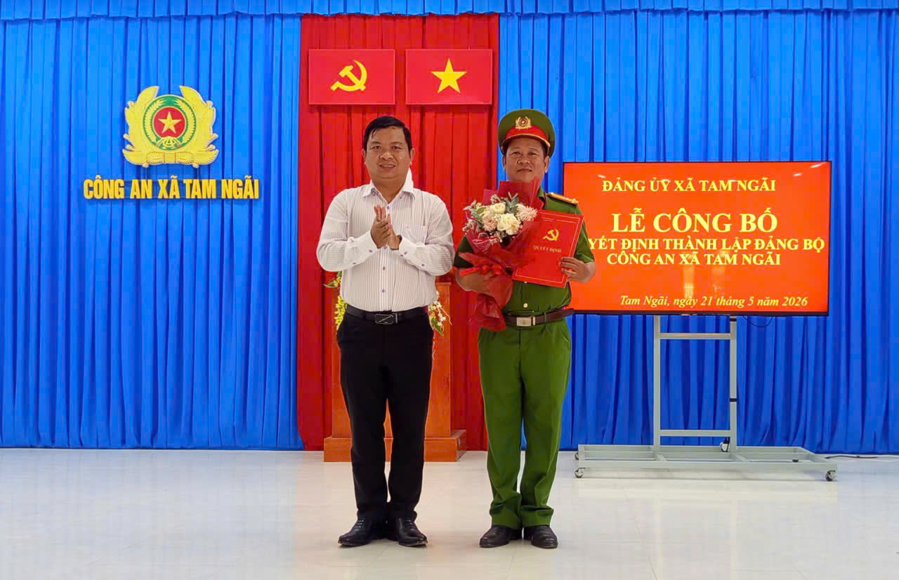 Tam Ngãi công bố Quyết định thành lập Đảng bộ Công an xã